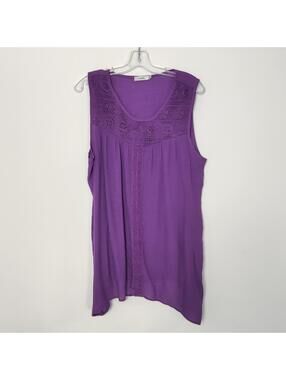 Ricki’s Women’s Purple Crochet Sleeveless Tunic Top XL Tall